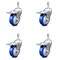 Service Caster 4 Inch Blue Polyurethane Swivel 3/8 Inch Stem Caster Set with Total Lock Brake SCC-TSTTL20S414-PPUB-BLUE-381615-4 - alternate 1